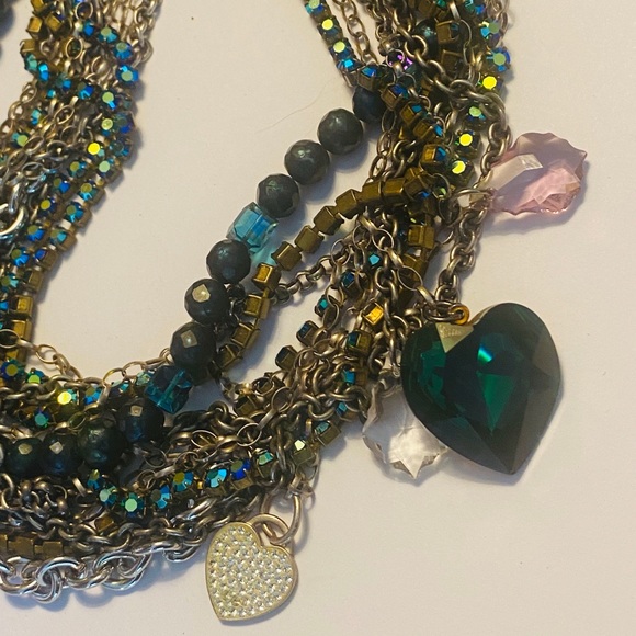 FNA Sterling Silver Multi Strand Crystal Necklace - Picture 9 of 13